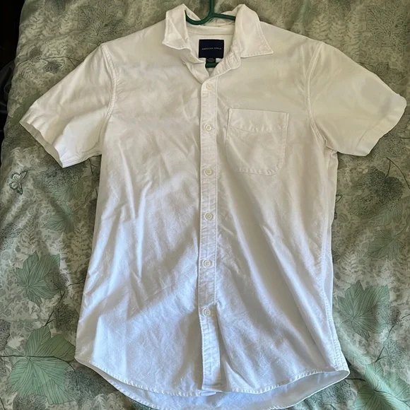 american eagle white dress shirt American Eagle Women Oversized Oxford Button-Up Shirt Xl White 400380987609: Buy Online at Best Price in UAE